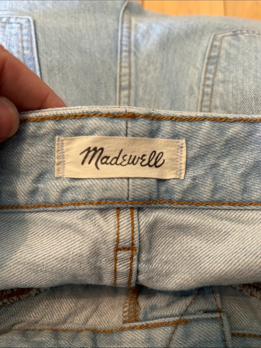 Madewell Light Blue Mom Jean High Rise  Denim Shorts Size 14W - Picture 2 of 10